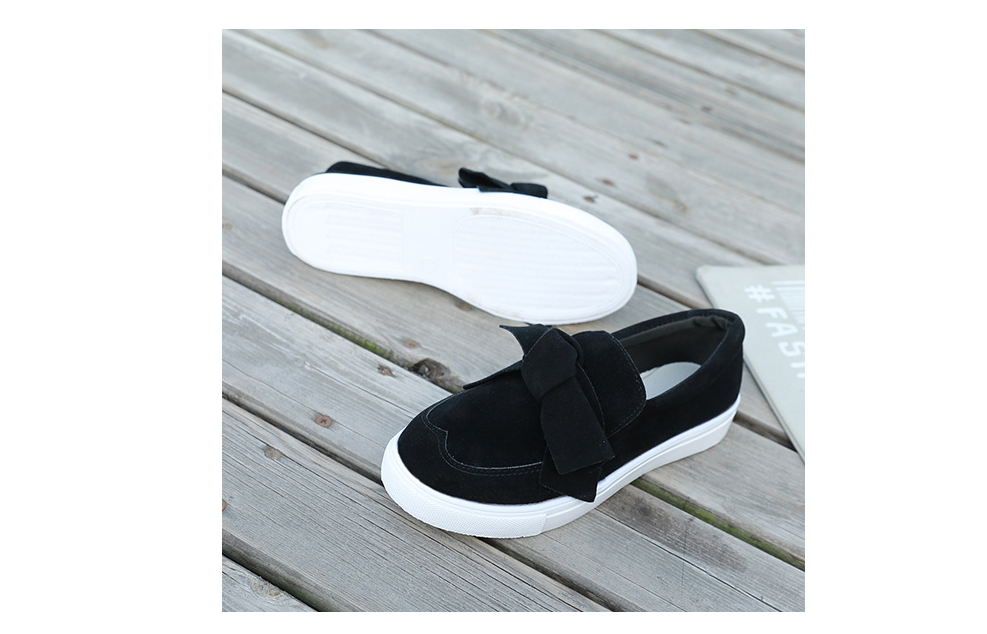 Women Nubuck Loafers Casual Bowknot Shoes