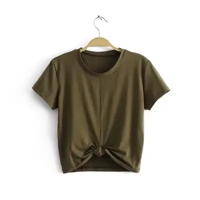 Hem knotted sports yoga top