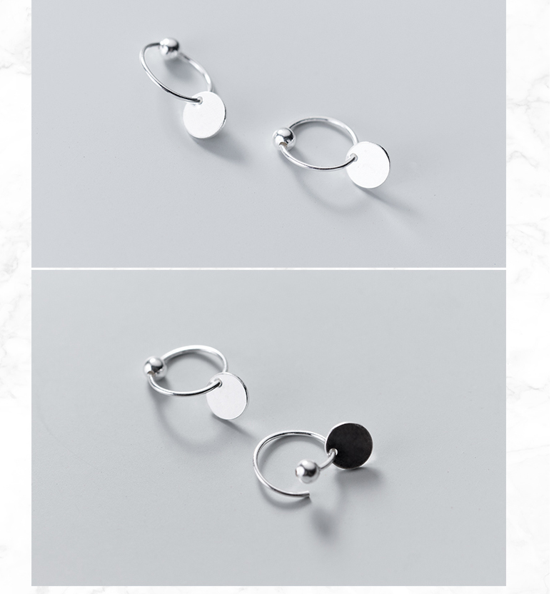 S925 silver round earrings