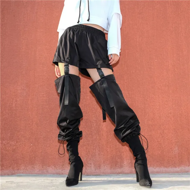 School bag buckle casual pants Black - Shop at LoveMi