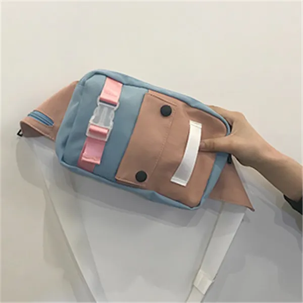 Contrast chest bag female Pink - Shop at LoveMi