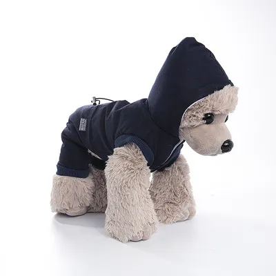 Plus velvet four legged cotton coat Navy Blue - Shop at LoveMi