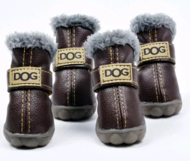 Dog Thick Snow Boots Keep Warm Teddy Autumn And Winter VIP Shoes Dark Coffee - Shop at LoveMi