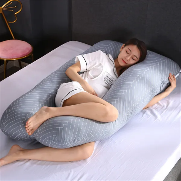 Sleeping Support Pillow For Pregnant Women U Shape Maternity Pillows Pregnancy Side Sleepers - C Gray