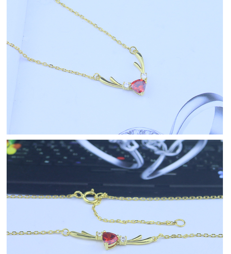 S925 silver necklace female clavicle chain Creative water drop pendant necklace garnet fashion sterling silver necklace