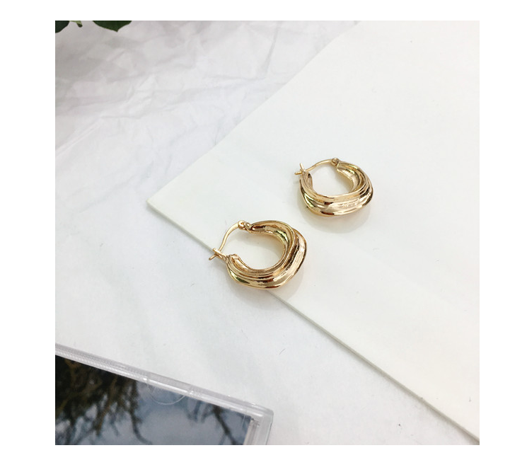 Irregular shape vintage old metal stud earrings, wild personality earrings