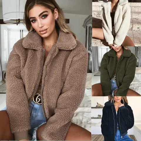 Explosion Models Plus Velvet Thick Lapel Short Jacket Women's
