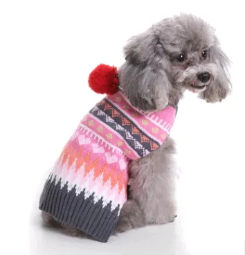 Pet Christmas Sweater Knit Turtleneck Pet Clothes Sweater Dog Sweater Myd72 Rose Red - Shop at LoveMi