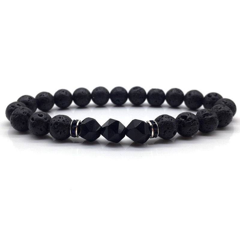 Glitter stone volcanic stone bracelet