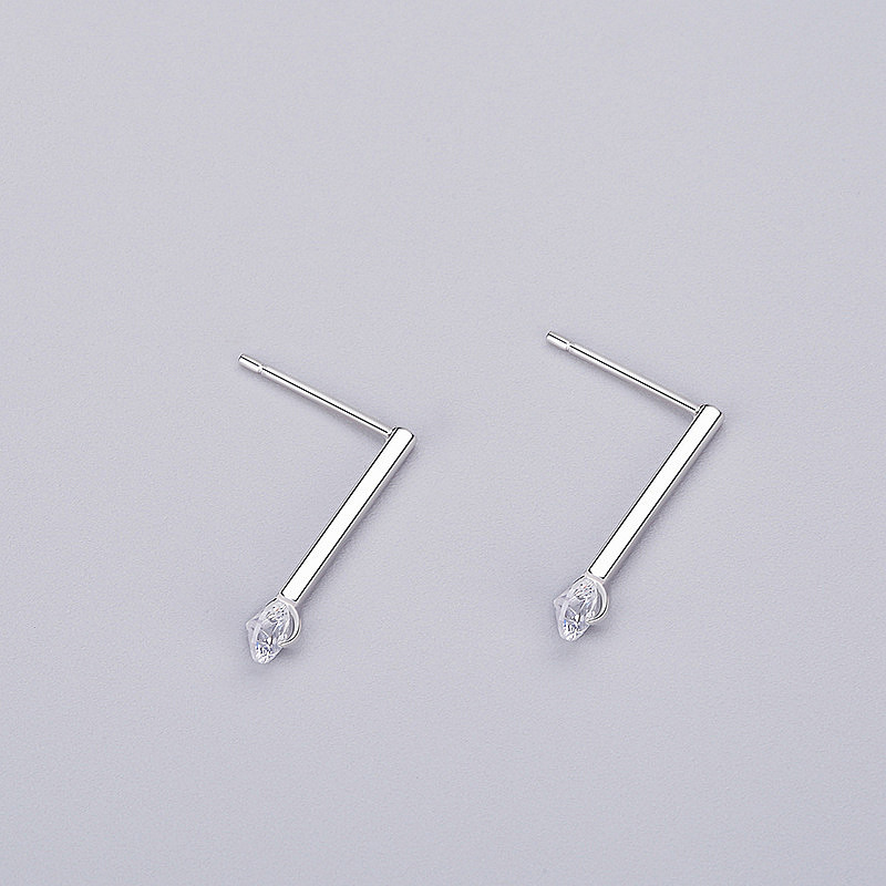 S925 sterling silver jewelry simple personality earrings