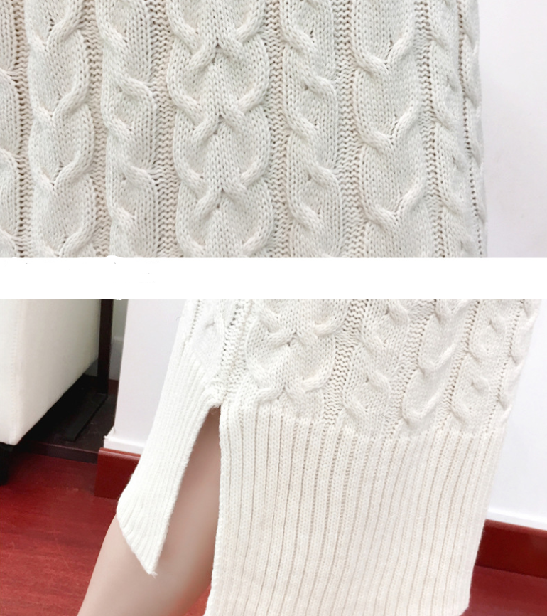 High collar loose lazy sweater dress