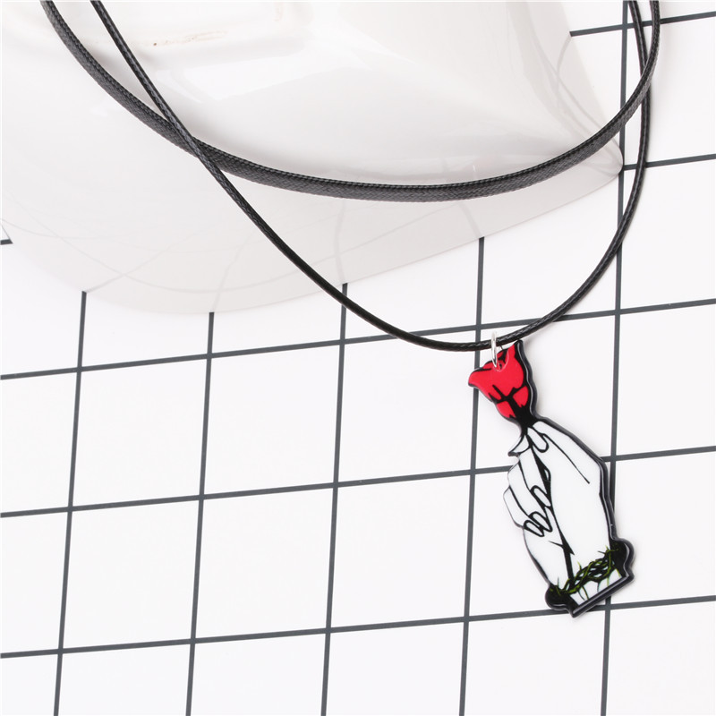 Acrylic rose necklace