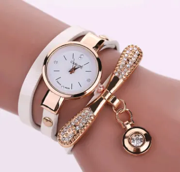 Thin Belt Fashion Ladies Watch Casual Three-ring Winding Bracelet