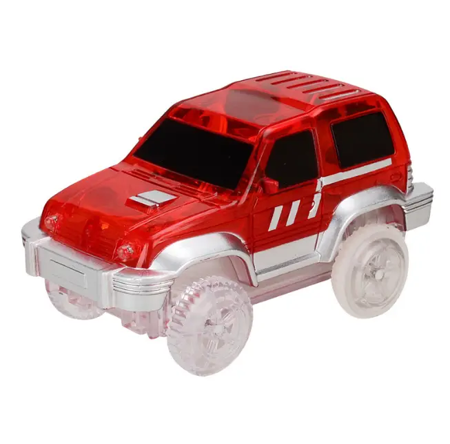 Children's electric luminous rail car lights car track accessories DIY transparent car lights 5CM