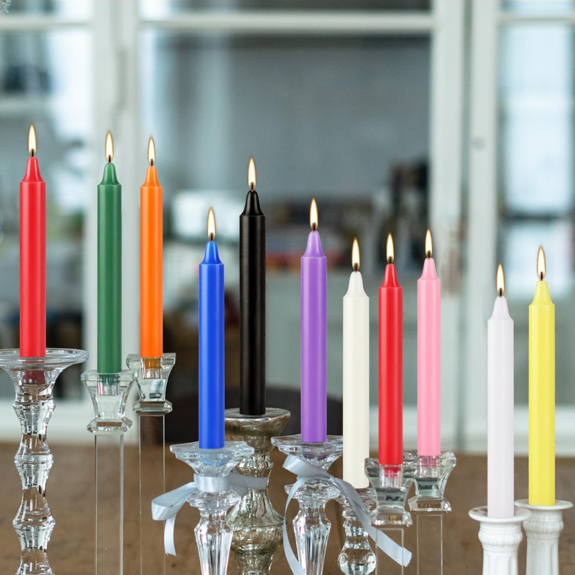40 Pack Spell Chime Candles 4 Inch Multi Colored Taper Candles Sticks For Home Decor Kitchen Decor Wedding Decoration 10 Colours thumbnail 2