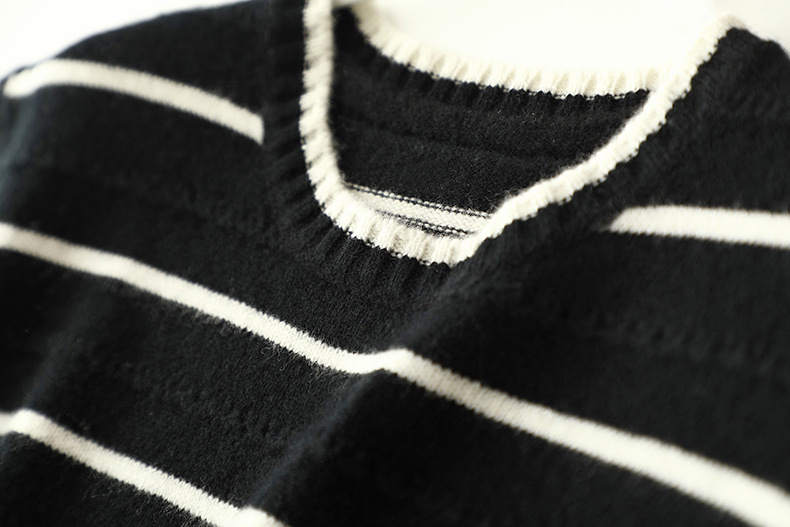 Ladies Texture Stripes Wool Knit Vest Vest