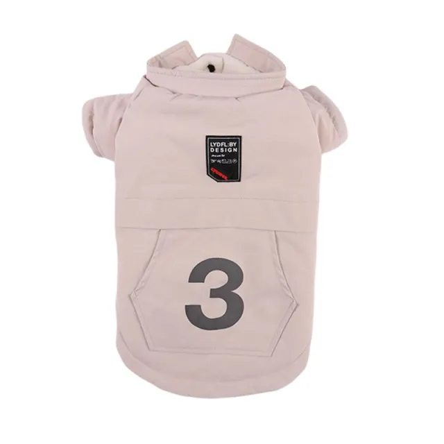 New Autumn And Winter Plus Velvet Digital Coat Dog Clothes Khaki - Shop at LoveMi