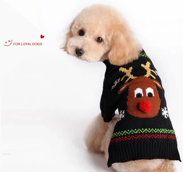 Christmas Pet Sweater Winter Keep Warm Black - Shop at LoveMi