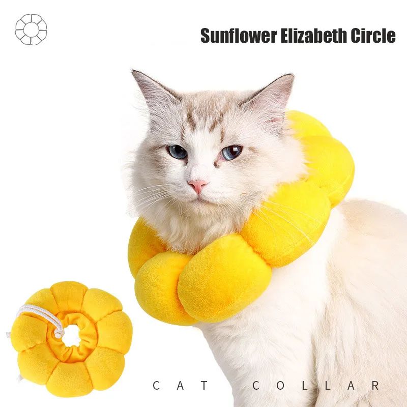 Cat Sunflower Elizabeths Cotton Neck Sterilization Feeding Anti Lick Bite Beauty Head Cover Dog Pet Collar Cat Anti-Licking Ring