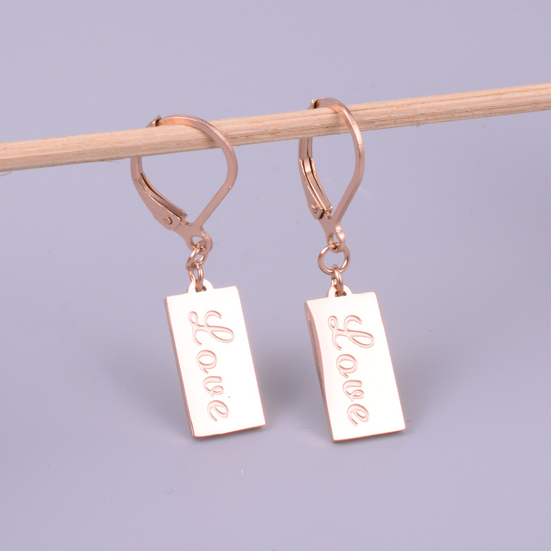 Square ear hook earrings