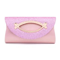 Sequined ladies clutch - Pink - View 1