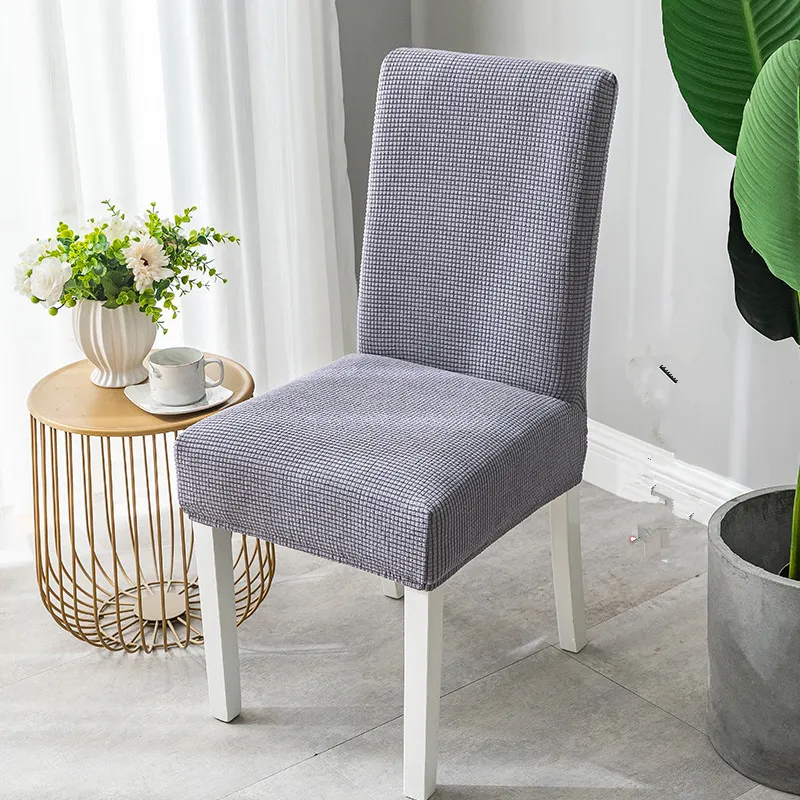 Family one piece elastic chair cover - Lan Luo Grey L
