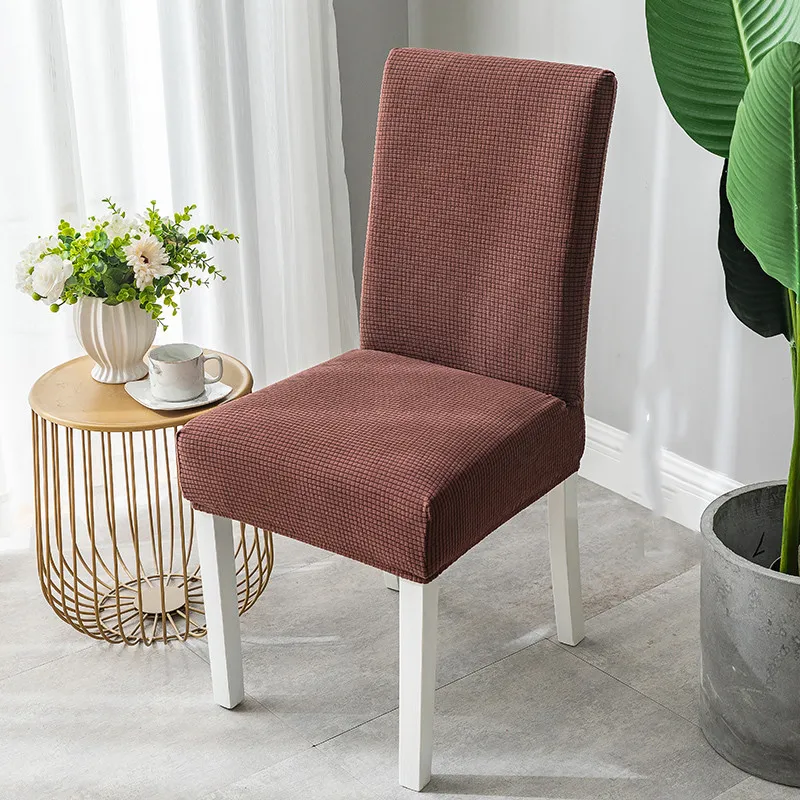 Family one piece elastic chair cover - Brown