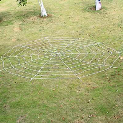 Plush spider web decoration (White-S)