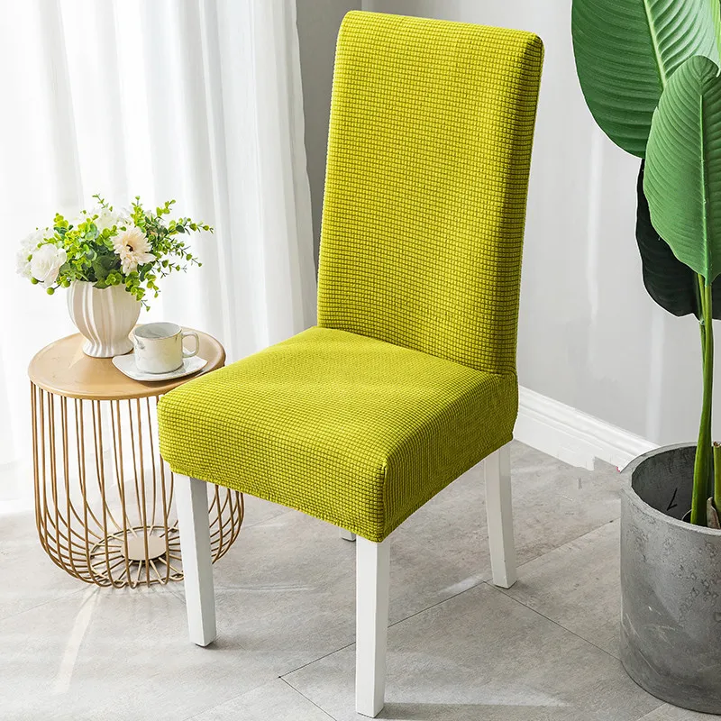 Family one piece elastic chair cover - Green Yellow L