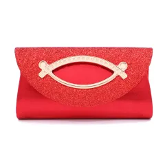 Sequined ladies clutch - Red - View 1
