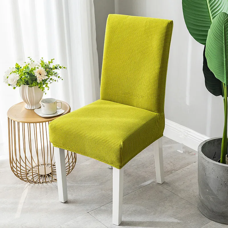 Family one piece elastic chair cover - Green Yellow S