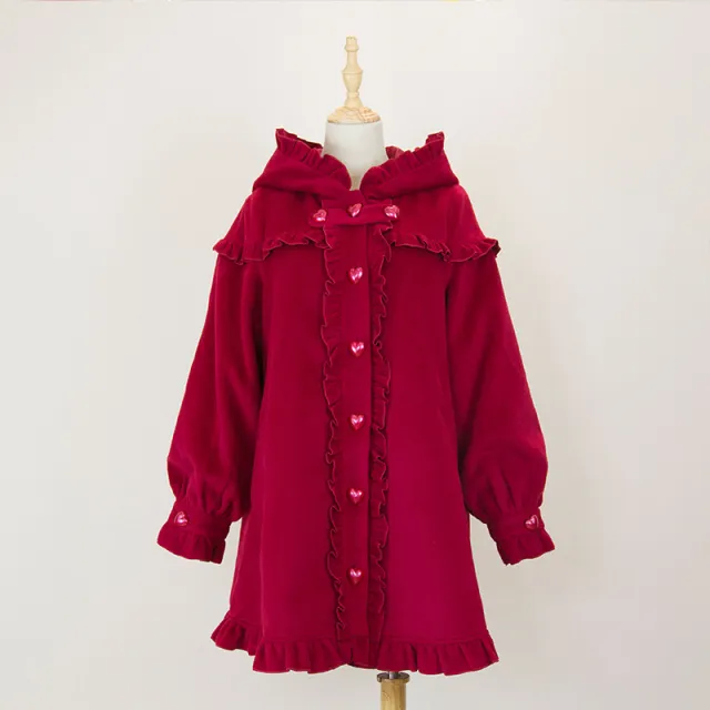 Lolita woolen coat Red - Shop at LoveMi