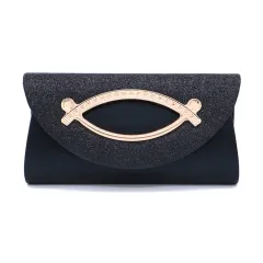 Sequined ladies clutch - Black - View 1