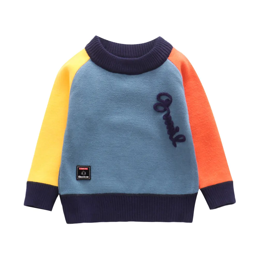Children Plus Velvet Round Neck Sweater