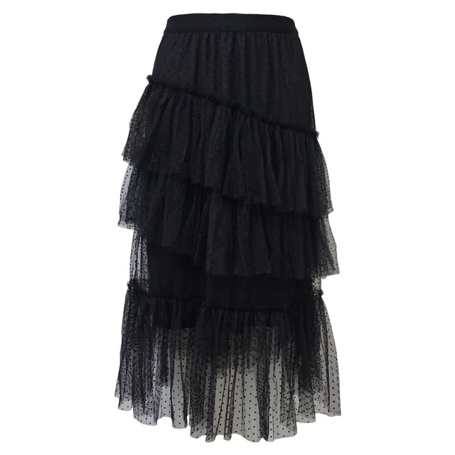 Leopard print high waist mesh skirt