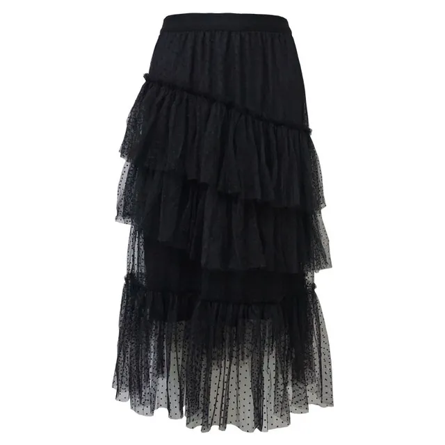 Leopard print high waist mesh skirt Black - Shop at LoveMi