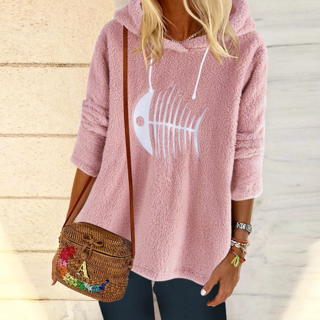 Mid-length hooded pullover sweater