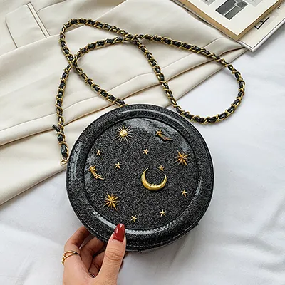 Patent leather chain mini crossbody bag Black - Shop at LoveMi