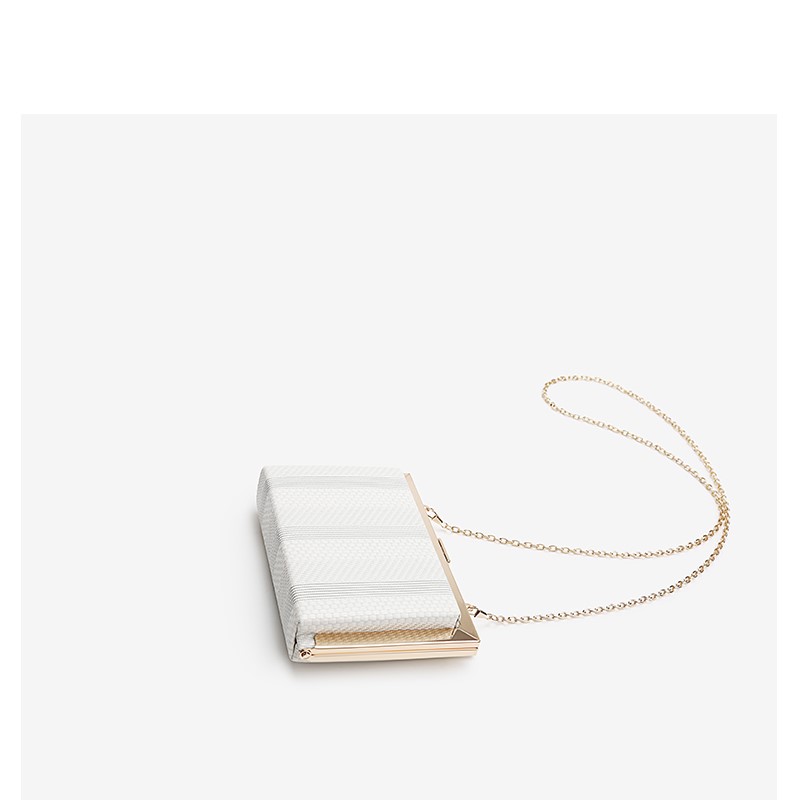 Contrasting color clip bag small square bag