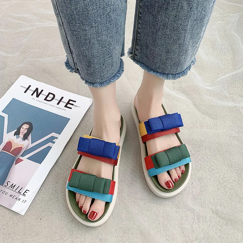 Rubber soft sole sandals non-slip flip-flop beach shoes - Green