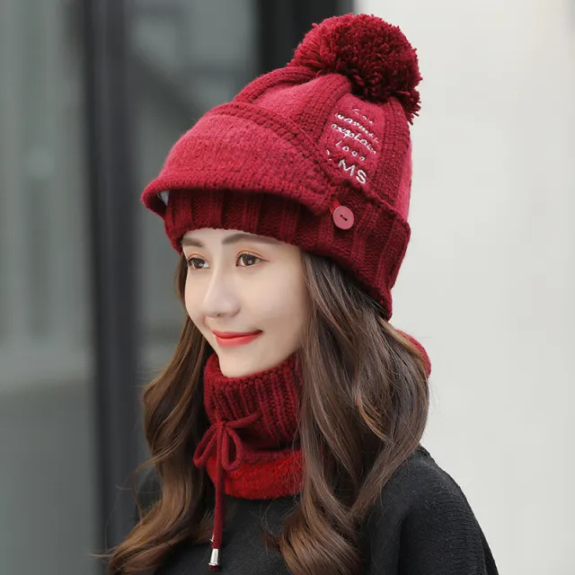 Plush thick winter woolen hat Wine - Shop at LoveMi