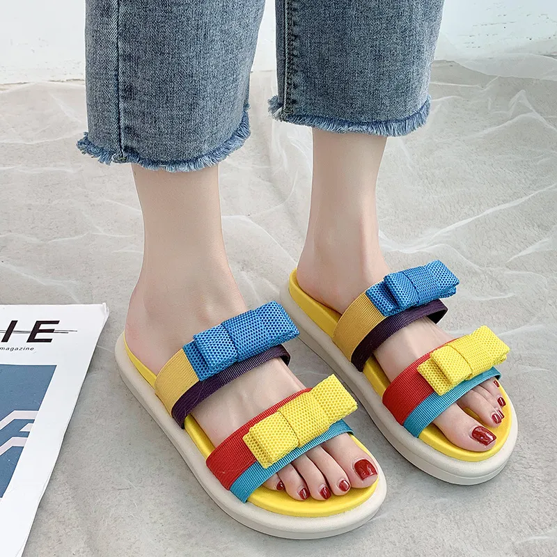 Rubber soft sole sandals non-slip flip-flop beach shoes - Yellow