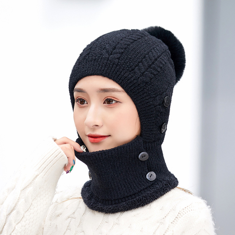 Outdoor cycling plus fluffy hat Black - Shop at LoveMi