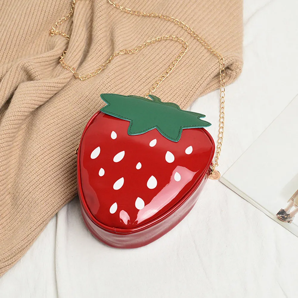 Strawberry crossbody shoulder bag - Red