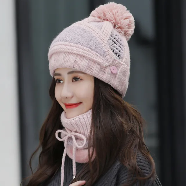 Plush thick winter woolen hat Pink - Shop at LoveMi