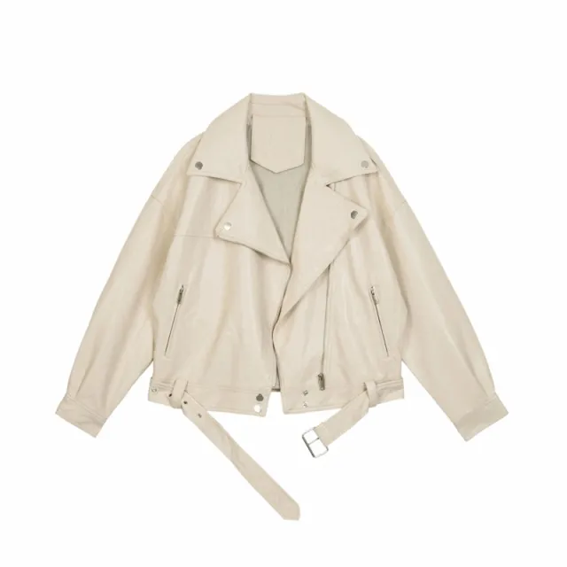 Locomotive Leather Coat Women White - Shop at LoveMi