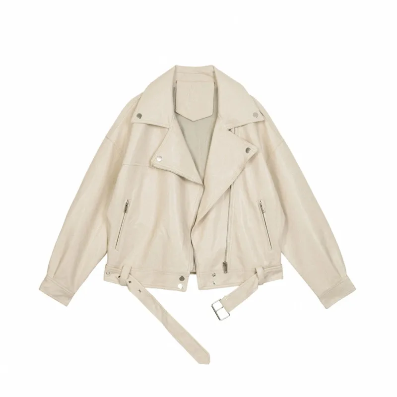 Locomotive Leather Coat Women - White