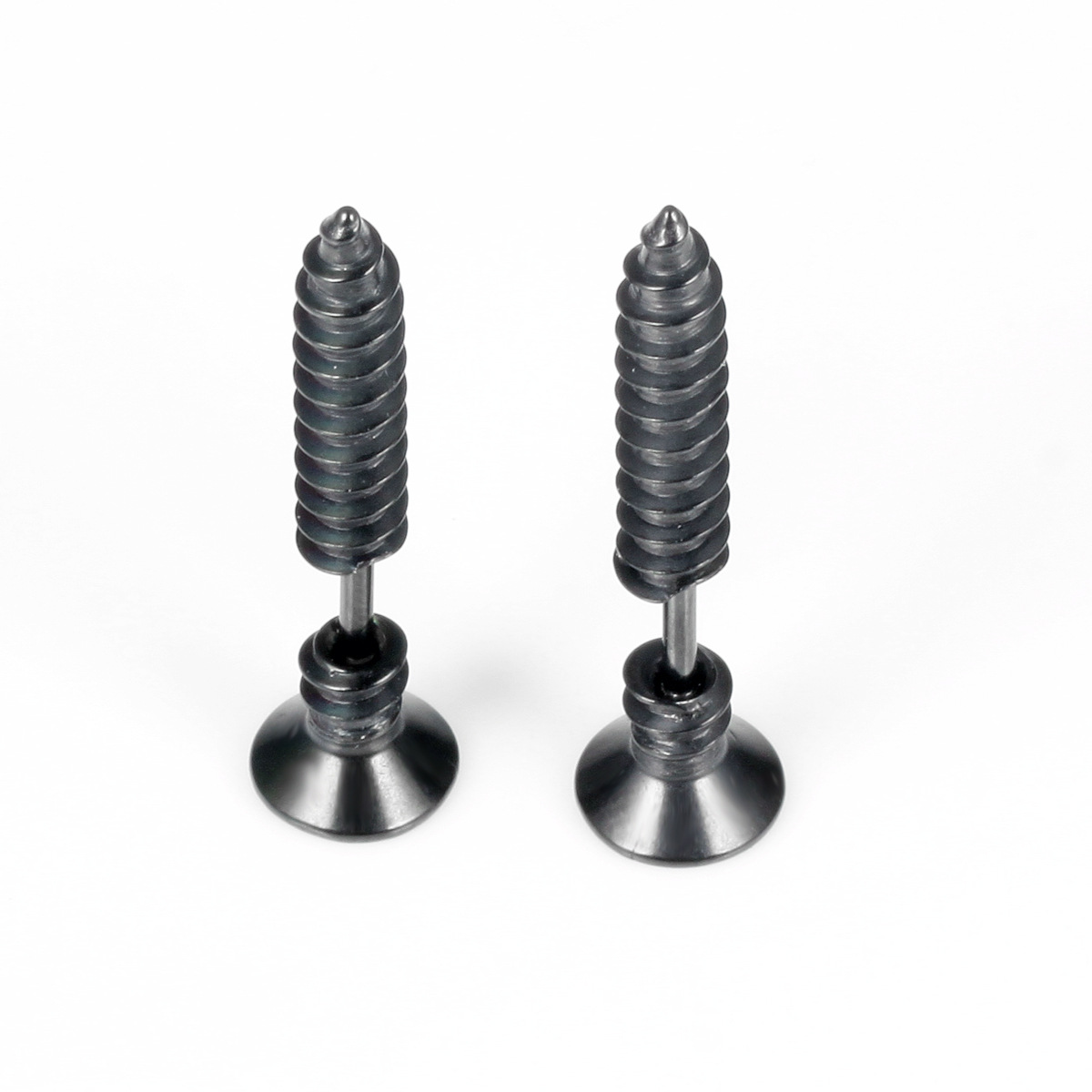 Screw piercing men's earrings