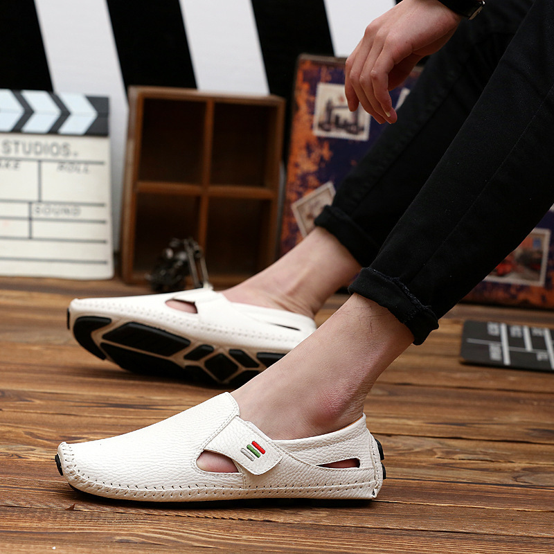 Peas shoes lazy leather shoes