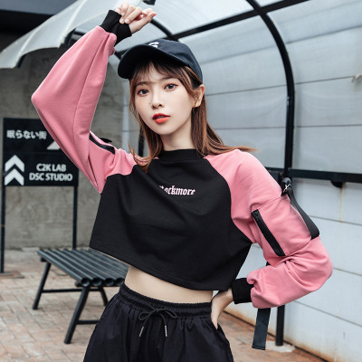 Korean style contrast color tie-up top